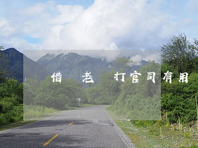 借錢老賴打官司有用嗎（借錢老賴打官司）