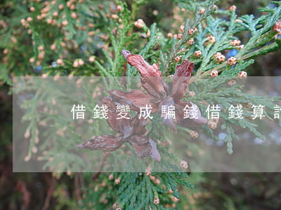 借錢變成騙錢(借錢算詐騙嗎)