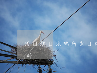借錢起訴法院所需資料(起訴借款需要什么材料)
