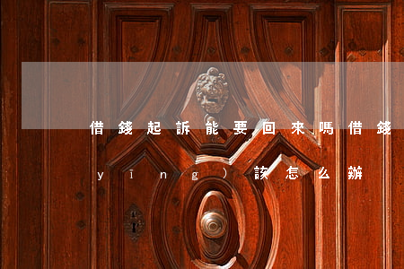 借錢起訴能要回來嗎(借錢起訴了還不還應(yīng)該怎么辦)