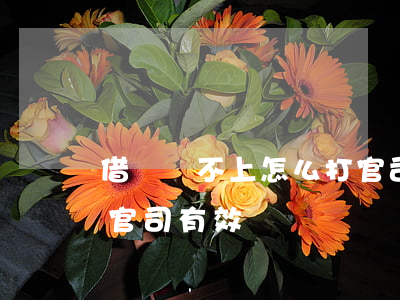 借錢還不上怎么打官司-借錢還不上怎么打官司有效