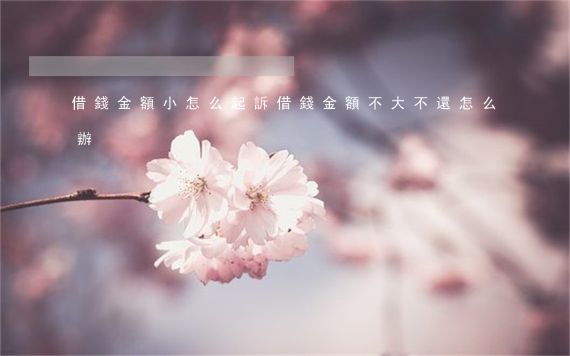 借錢金額小怎么起訴 借錢金額不大不還怎么辦
