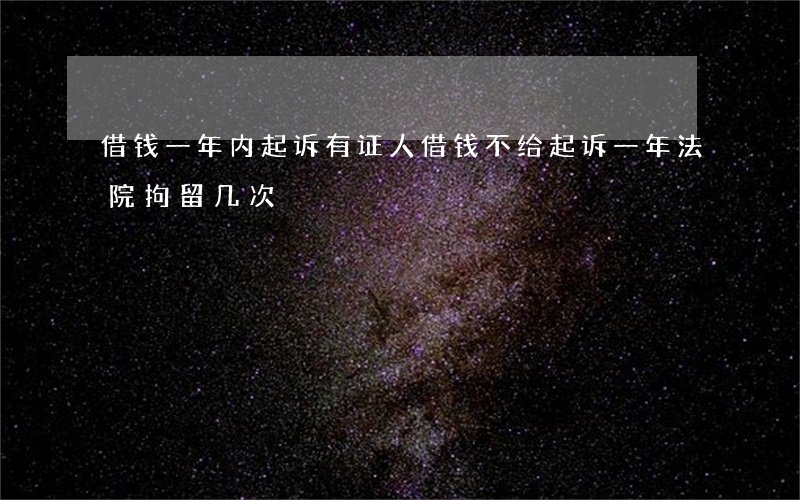 借钱一年内起诉有证人(借钱不给起诉一年法院拘留几次)