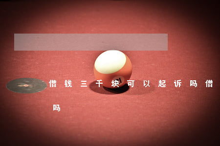 借钱三千块可以起诉吗(借钱三千元可以起诉吗)