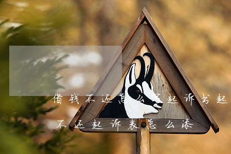 借钱不还,怎么写起诉书,起诉书样本图片（借钱不还起诉表怎么添）