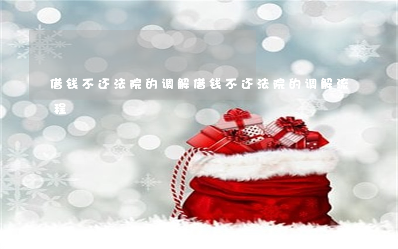 借钱不还法院的调解(借钱不还法院的调解流程)