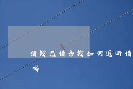 借钱无借条钱如何追回（借钱无借条可以起诉吗）