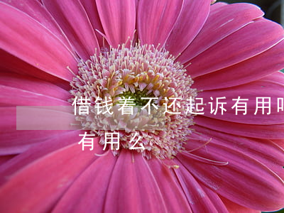 借钱着不还起诉有用吗-借钱不还起诉真的有用么