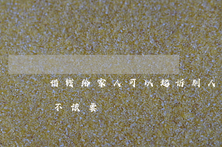 借钱给家人可以起诉别人吗(借给家人的钱该不该要)
