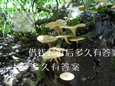 借钱起诉后多久有答案可以起诉（借钱起诉后多久有答案）