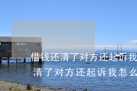 借钱还清了对方还起诉我怎么上诉-借钱还清了对方还起诉我怎么上诉呢