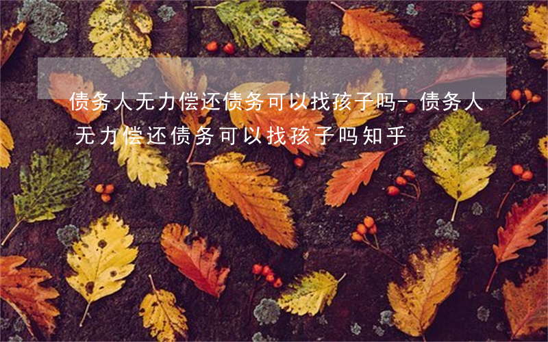 债务人无力偿还债务可以找孩子吗-债务人无力偿还债务可以找孩子吗知乎