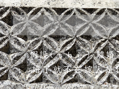假設(shè)離婚了就不要在嫁人(如果離婚了,就不在嫁人是什么歌)