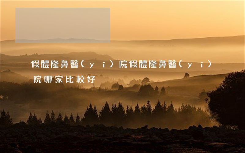 假體隆鼻醫(yī)院(假體隆鼻醫(yī)院哪家比較好)