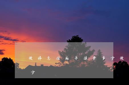 做停息挂账手续费多少 做停息挂账手续费多少