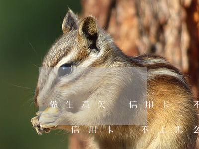 做生意欠錢信用卡還不上怎么辦-做生意欠錢信用卡還不上怎么辦呢