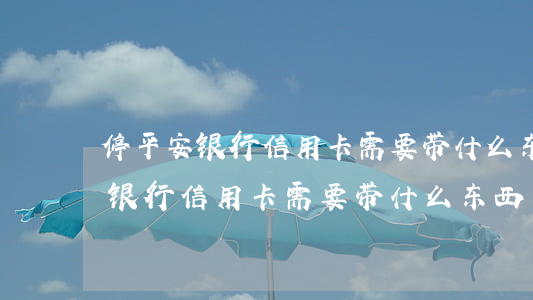 停平安银行信用卡需要带什么东西-停平安银行信用卡需要带什么东西去