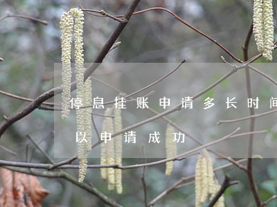 停息挂账申请多长时间(停息挂账多长时间可以申请成功)
