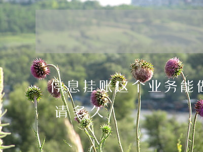 停息挂账这个业务能做多久(停息挂账可以申请多久)