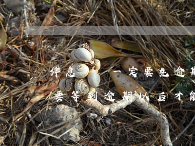停息掛賬一定要先逾期嗎(為什么停息掛賬非要等到逾期以后才能辦理)