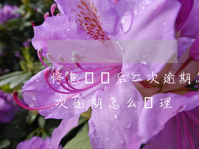 停息掛賬后二次逾期怎么辦-停息掛賬后二次逾期怎么辦理