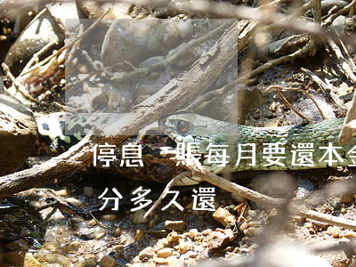 停息掛賬每月要還本金嗎(停息掛賬最多可以分多久還)