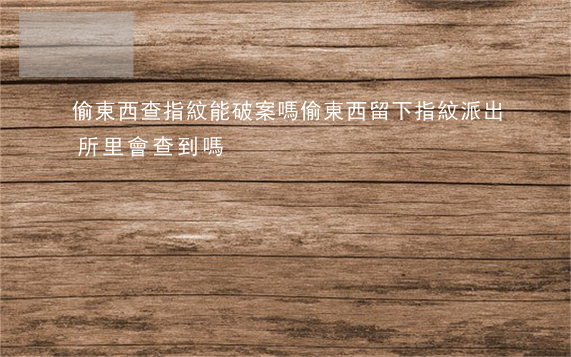 偷東西查指紋能破案嗎(偷東西留下指紋派出所里會查到嗎)