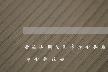 偿还逾期信用卡本金到柜台 偿还逾期信用卡本金到柜台