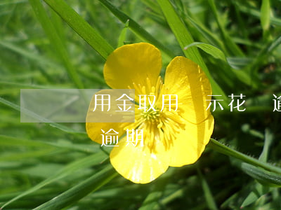 備用金取用顯示花唄逾期(備用金取用顯示花唄逾期)