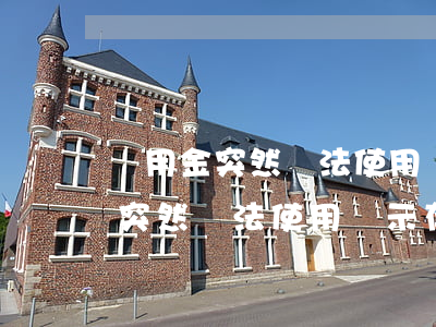 備用金突然無法使用顯示存在逾期-備用金突然無法使用顯示存在逾期怎么回事