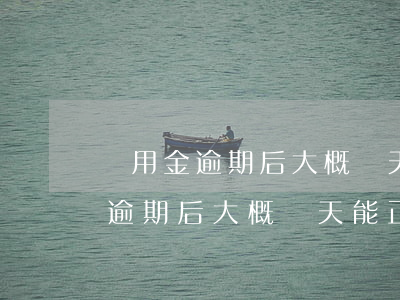 備用金逾期后大概幾天能正常使用-備用金逾期后大概幾天能正常使用了