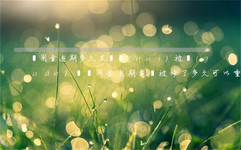 備用金逾期多久花唄會(huì)被關(guān)閉(備用金逾期花唄被停了多久可以重新使用)