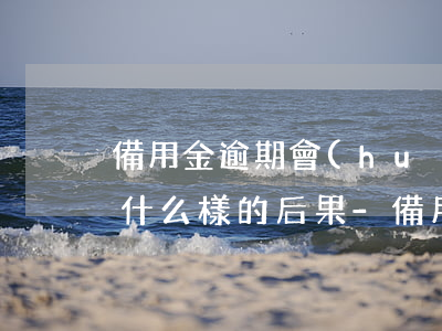備用金逾期會(huì)產(chǎn)生什么樣的后果-備用金逾期會(huì)產(chǎn)生什么樣的后果呢