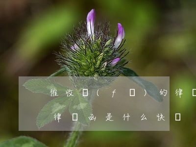 催收發(fā)的律師函(催收發(fā)的律師函是什么快遞)