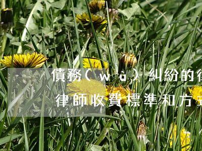債務(wù)糾紛的律師(債務(wù)糾紛律師收費標準和方式)