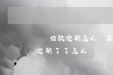 億寶貸借款逾期怎么辦(在借貸寶借的錢沒有還逾期了了怎么辦)