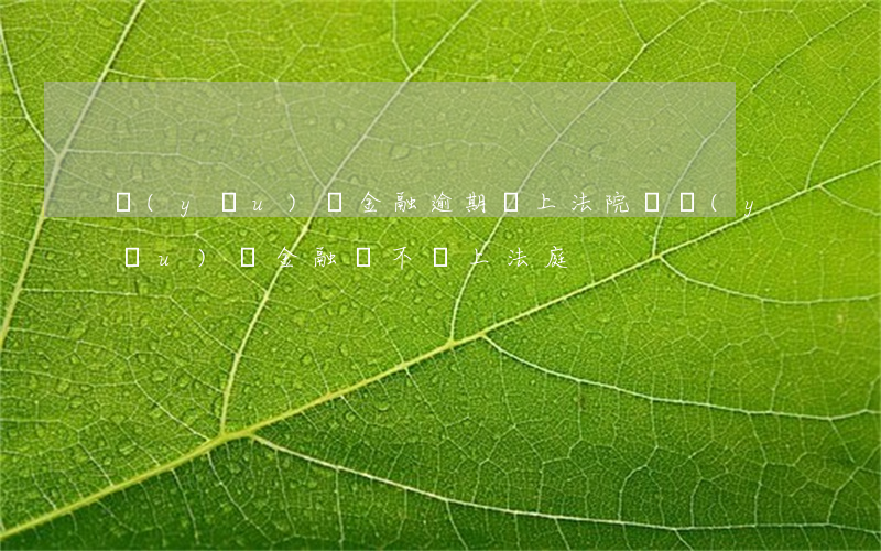 優(yōu)億金融逾期會上法院嗎(優(yōu)億金融會不會上法庭)