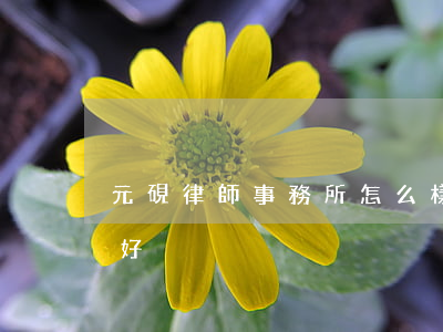 元硯律師事務所怎么樣(元謀律師事務所哪家好)