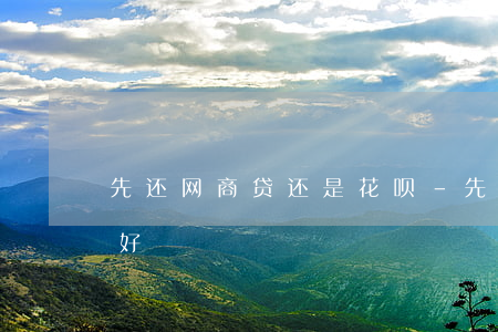 先还网商贷还是花呗-先还网商贷还是花呗好