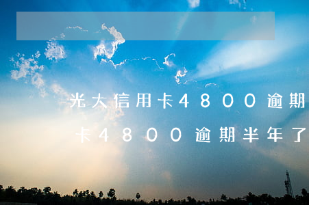 光大信用卡4800逾期半年了-光大信用卡4800逾期半年了怎么辦