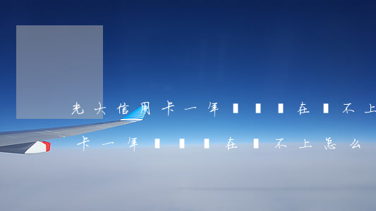 光大信用卡一年沒還實在還不上-光大信用卡一年沒還實在還不上怎么辦