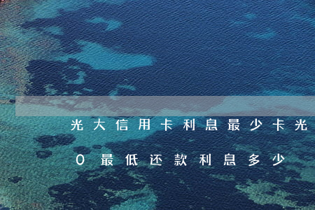 光大信用卡利息最少卡(光大信用卡10000最低还款利息多少)
