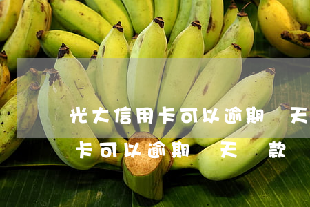 光大信用卡可以逾期幾天還款嗎-光大信用卡可以逾期幾天還款嗎