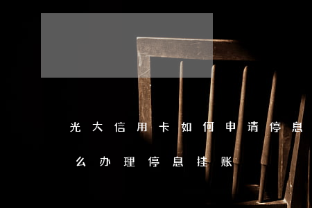 光大信用卡如何申请停息挂账浦发-光大怎么办理停息挂账