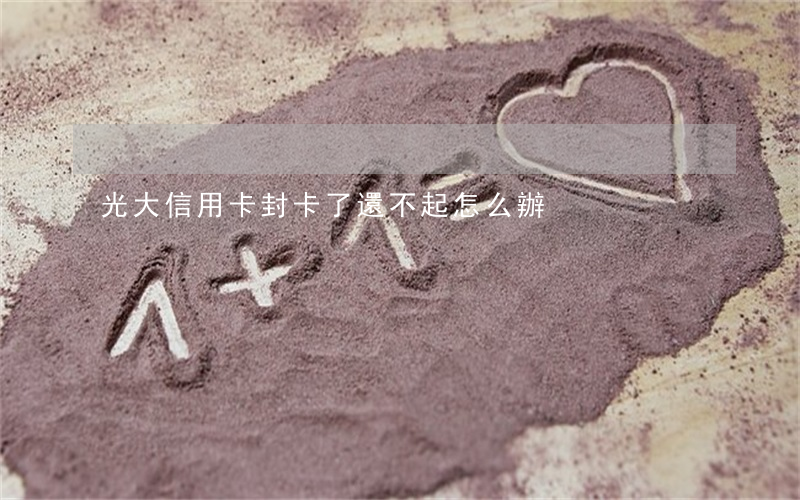 光大信用卡封卡了還不起怎么辦