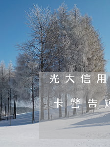 光大信用卡惡意透支提醒(收到光大銀行信用卡警告短信)