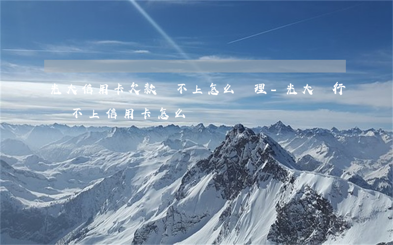 光大信用卡欠款還不上怎么處理-光大銀行還不上信用卡怎么辦