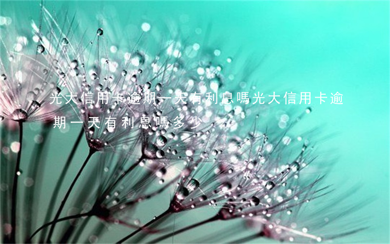 光大信用卡逾期一天有利息嗎(光大信用卡逾期一天有利息嗎多少)