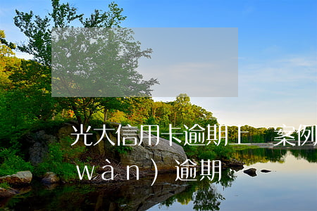 光大信用卡逾期上門案例(光大信用卡7萬(wàn)逾期)