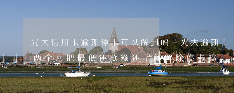 光大信用卡逾期停卡可以解封吗-光大逾期两个月把最低还款额还了能解除停卡吗